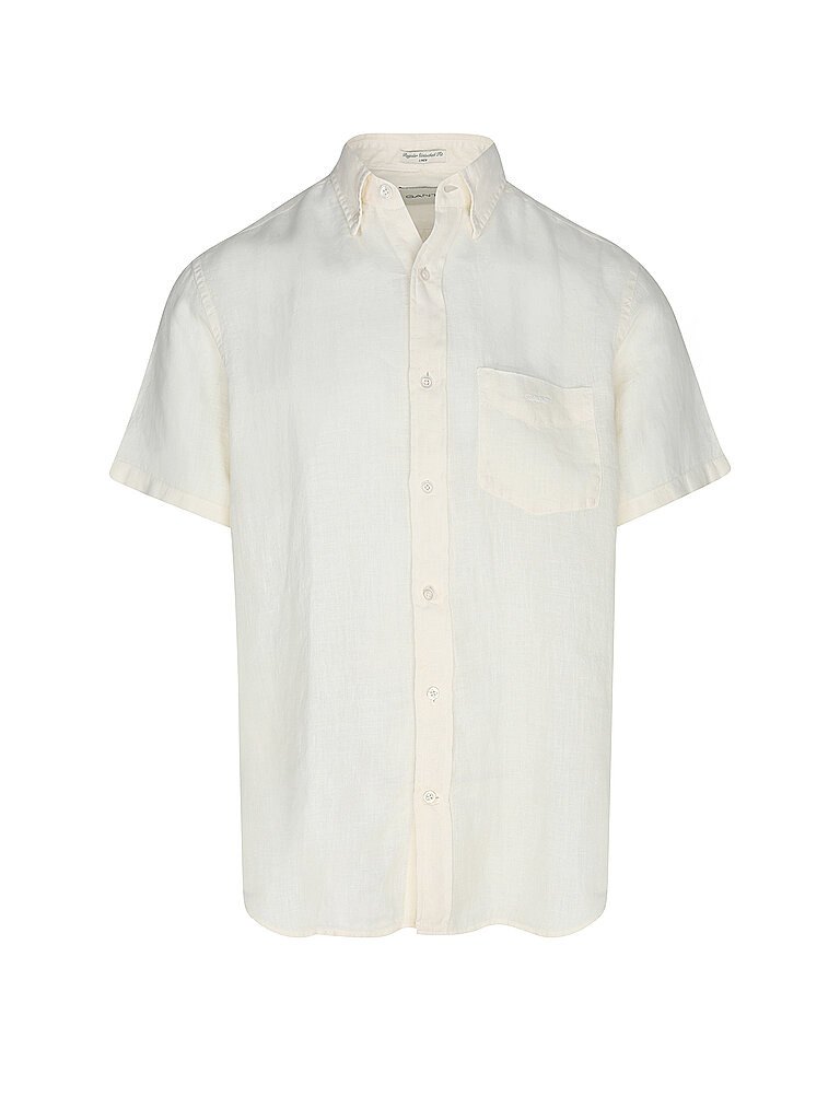 Gant Short Sleeve Linen Shirt Regular Fit Cream