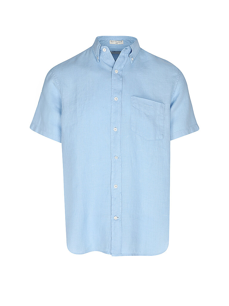 Gant Short Sleeve Linen Shirt Regular Fit Blue