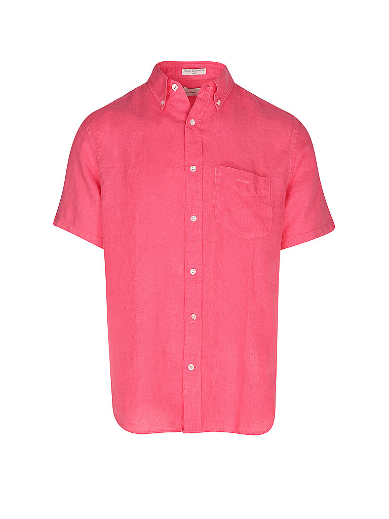 Gant Short Sleeve Linen Shirt Regular Fit Red