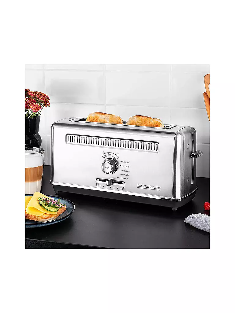 GASTROBACK | Design Toaster Advanced 4S Edelstahl 42394 | silber