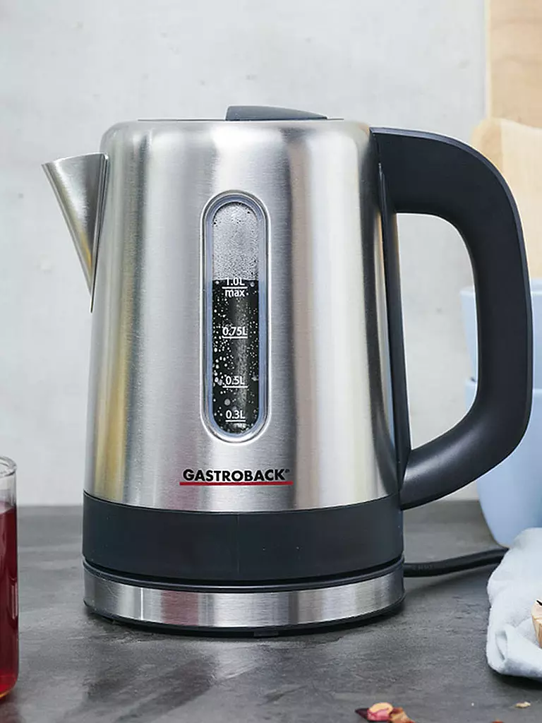 GASTROBACK | Design Wasserkocher Mini 1L Edelstahl 42435 | silber