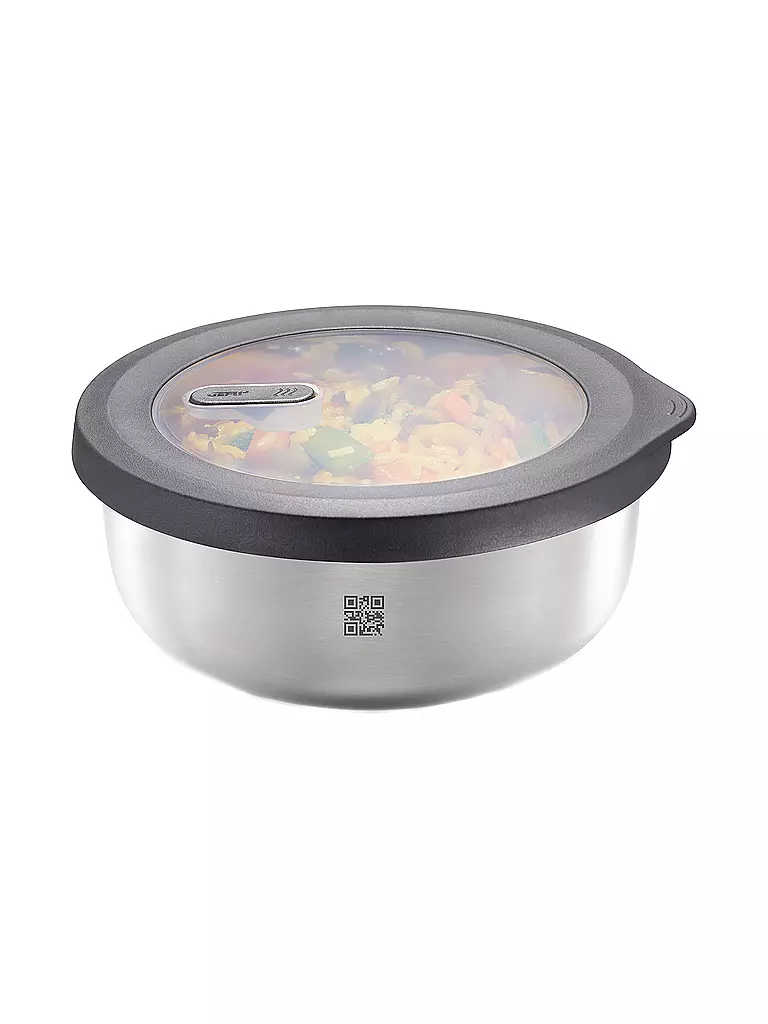 GEFU | Frischhaltedose 1l PROVIDO Edelstahl / Schwarz | silber