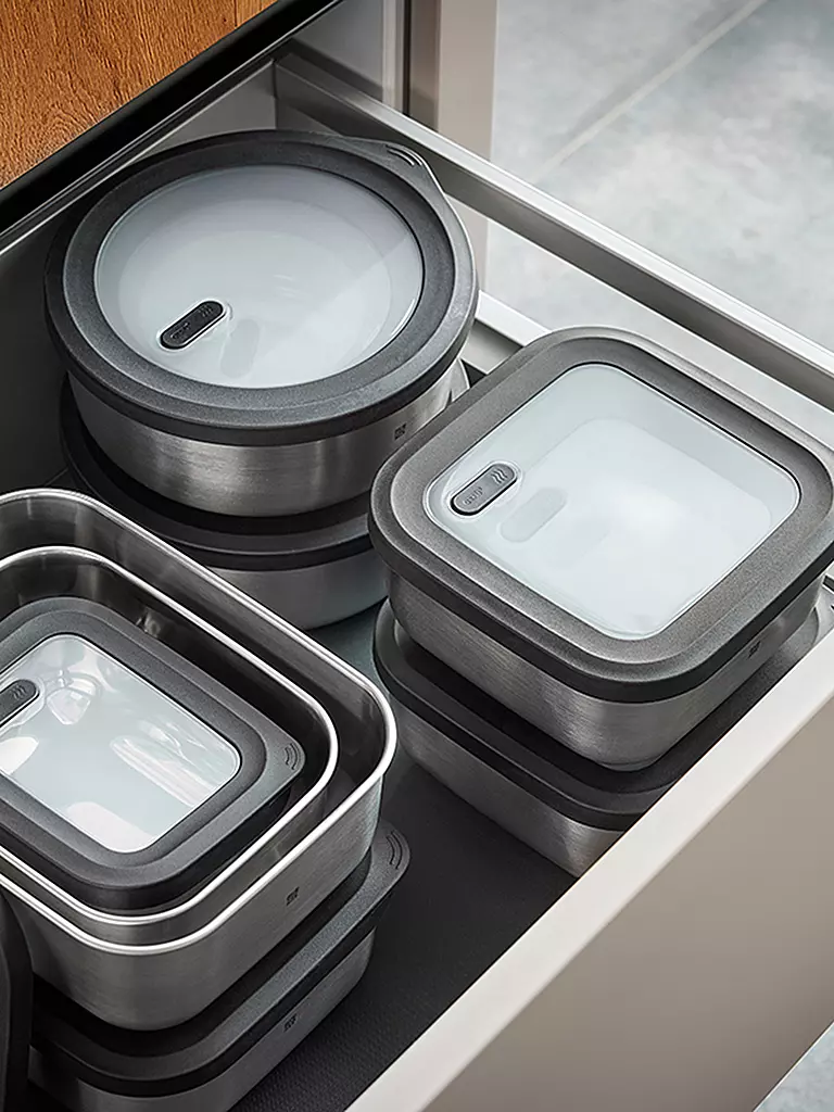 GEFU | Frischhaltedose 2l PROVIDO Edelstahl / Schwarz | silber