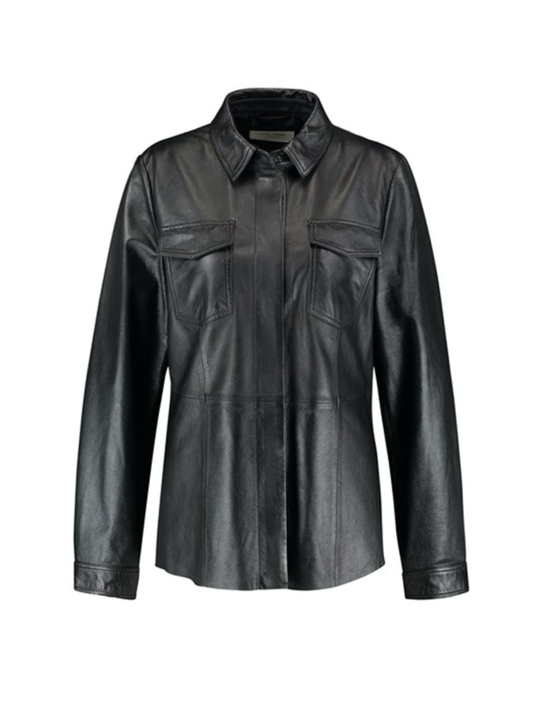 GERRY WEBER Jacke in Lederoptik schwarz | 38
