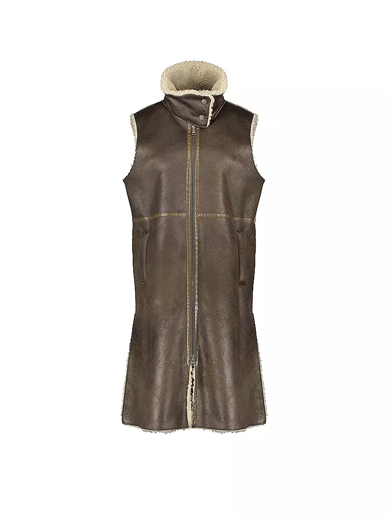 GERRY WEBER | Gilet in Lederoptik  | braun