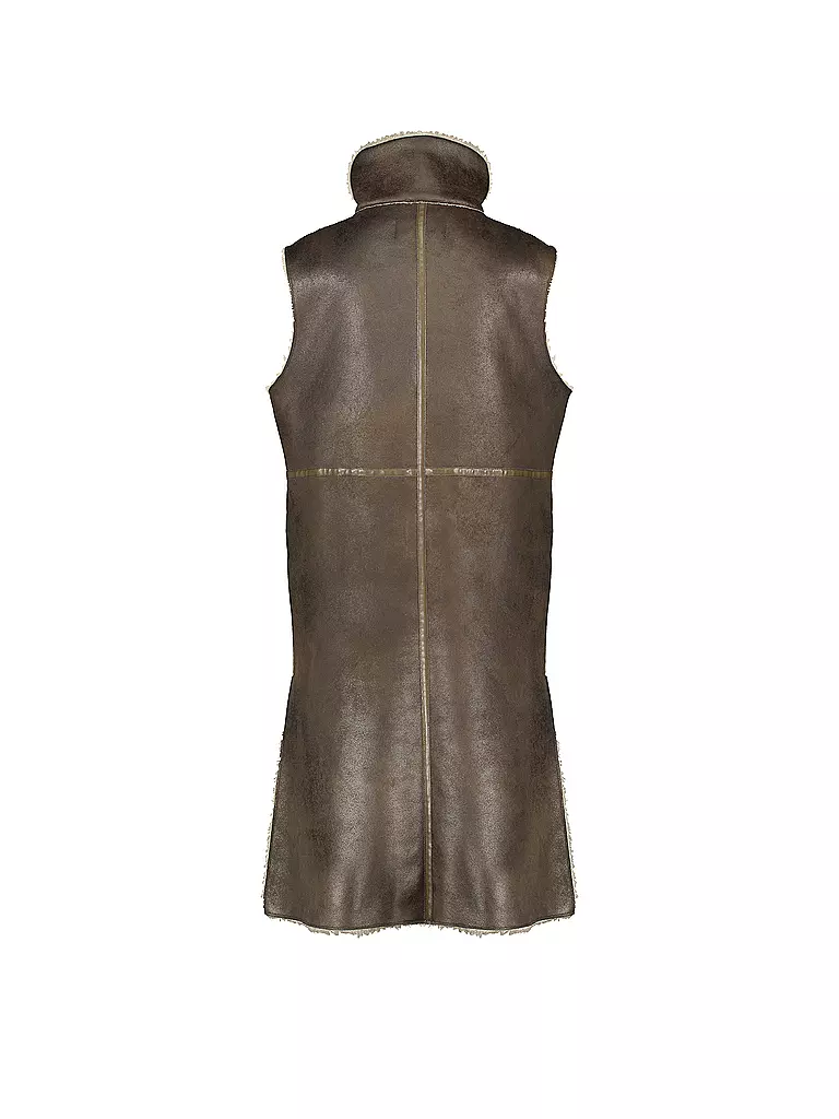 GERRY WEBER | Gilet in Lederoptik  | braun