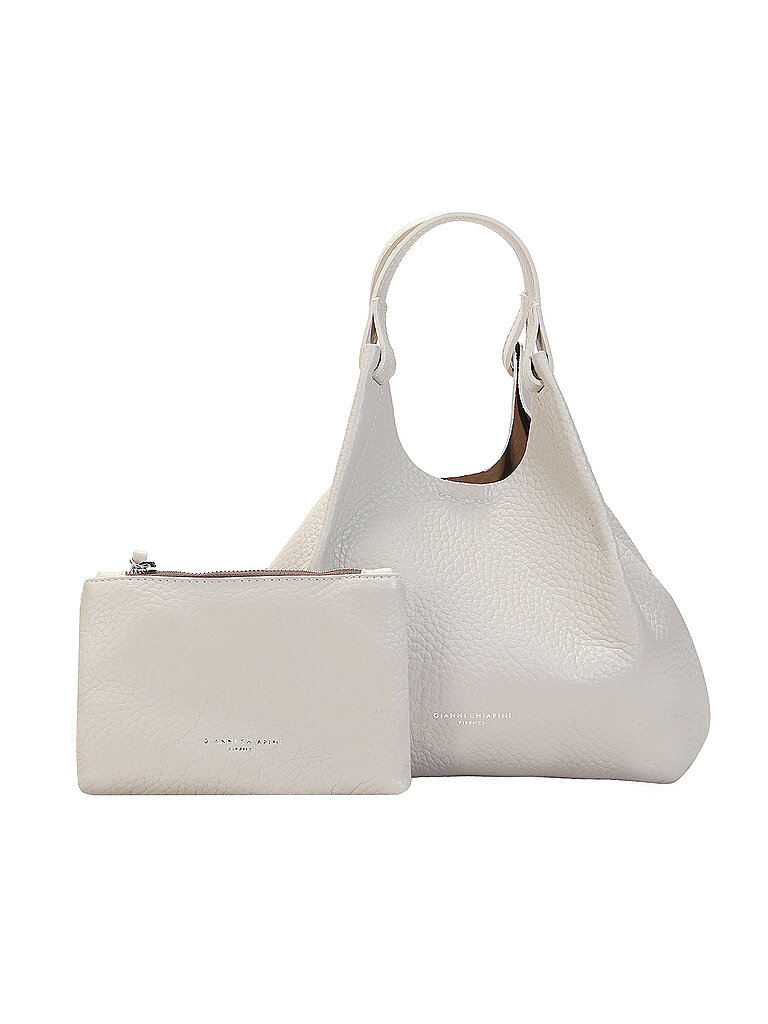 Gianni Chiarini Damen Hellgrau Ledertasche - Hobo Bag Dua Eg