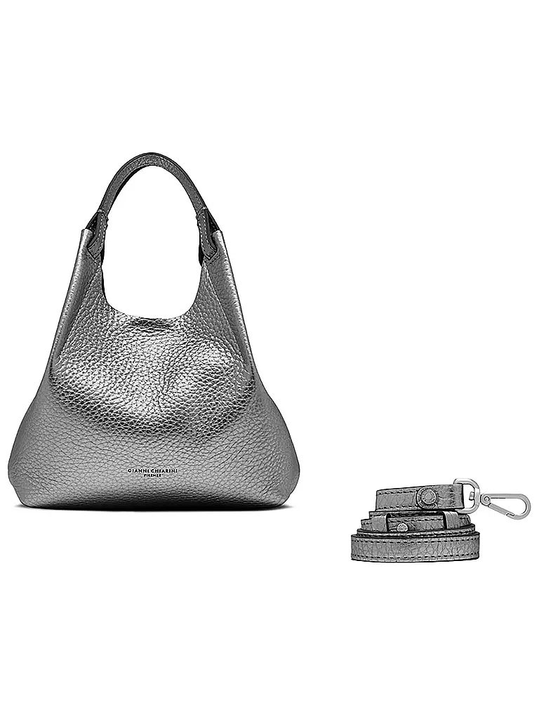 GIANNI CHIARINI | Ledertasche - Hobo Bag DUA  | silber