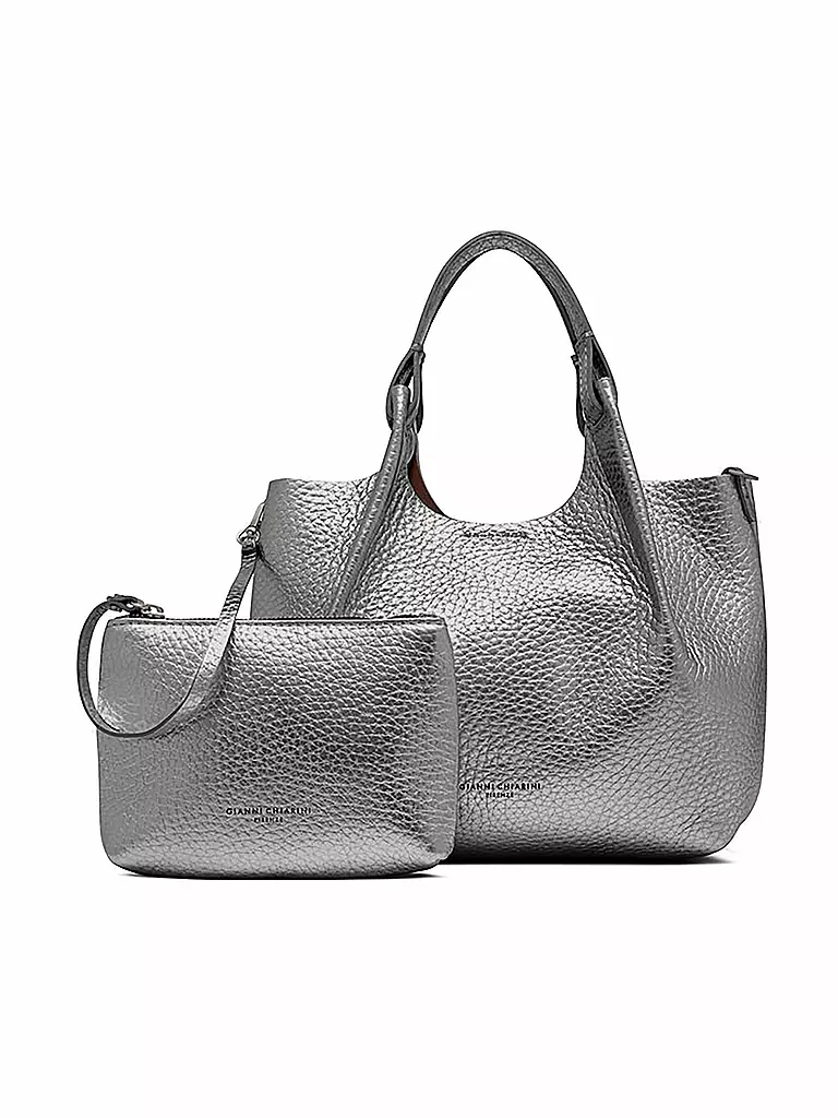 GIANNI CHIARINI | Ledertasche - Hobo Bag DUA  | silber