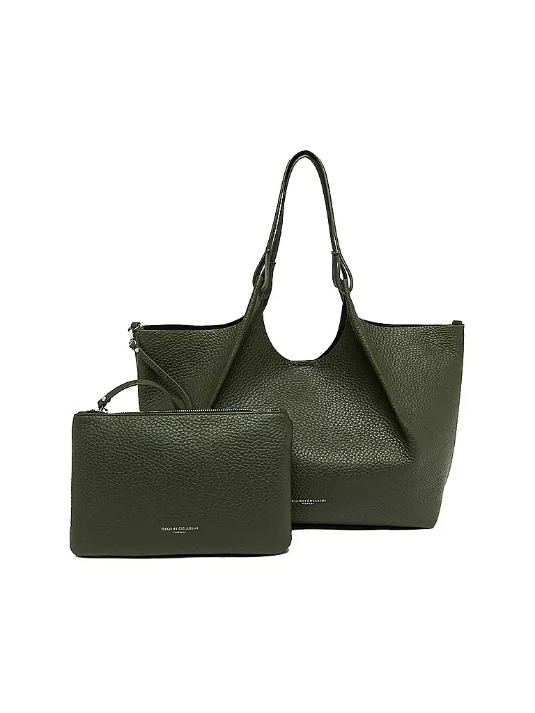 GIANNI CHIARINI | Ledertasche - Hobo Bag DUA | olive