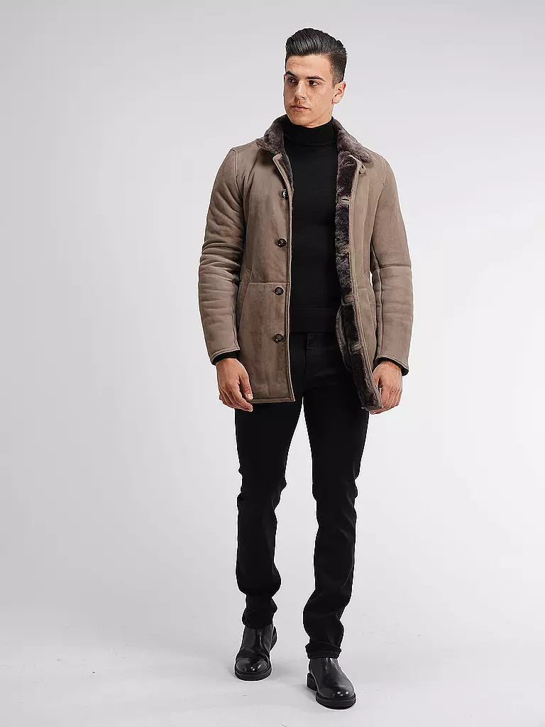 GIMO'S | Lederjacke | beige
