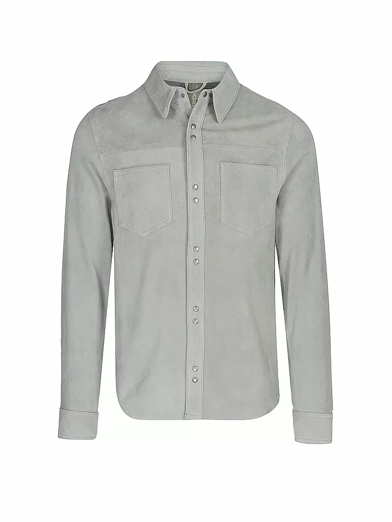 GIORGIO BRATO | Leder Overshirt | grün