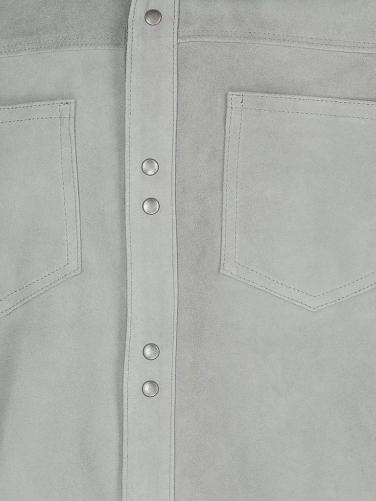 GIORGIO BRATO | Leder Overshirt | grün