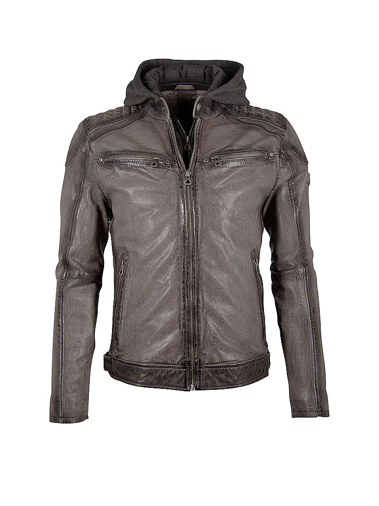 GIPSY BY MAURITIUS Lederjacke Vinn grau | L