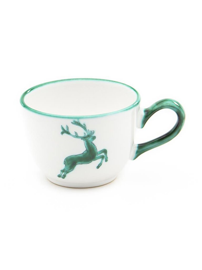 GMUNDNER KERAMIK Kaffeetasse, Volumen: 190 ml, Grüner Hirsch, handgemachte Keramik aus Österreich