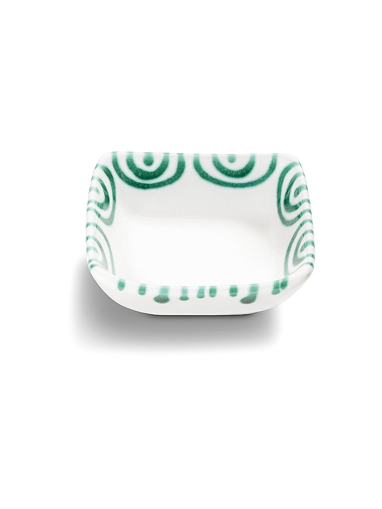 GMUNDNER KERAMIK Schälchen quadratisch Grün Geflammt 9x9cm vert