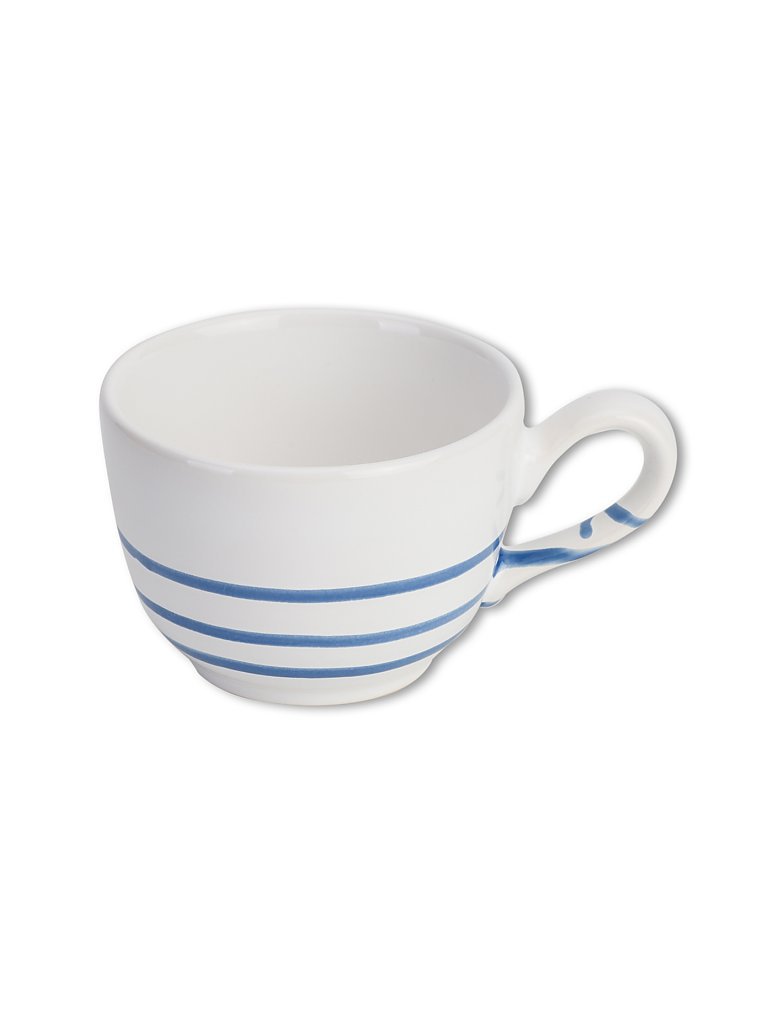 GMUNDNER KERAMIK Kaffee-Tasse glatt 0,19l Pur geflammt Blau blau