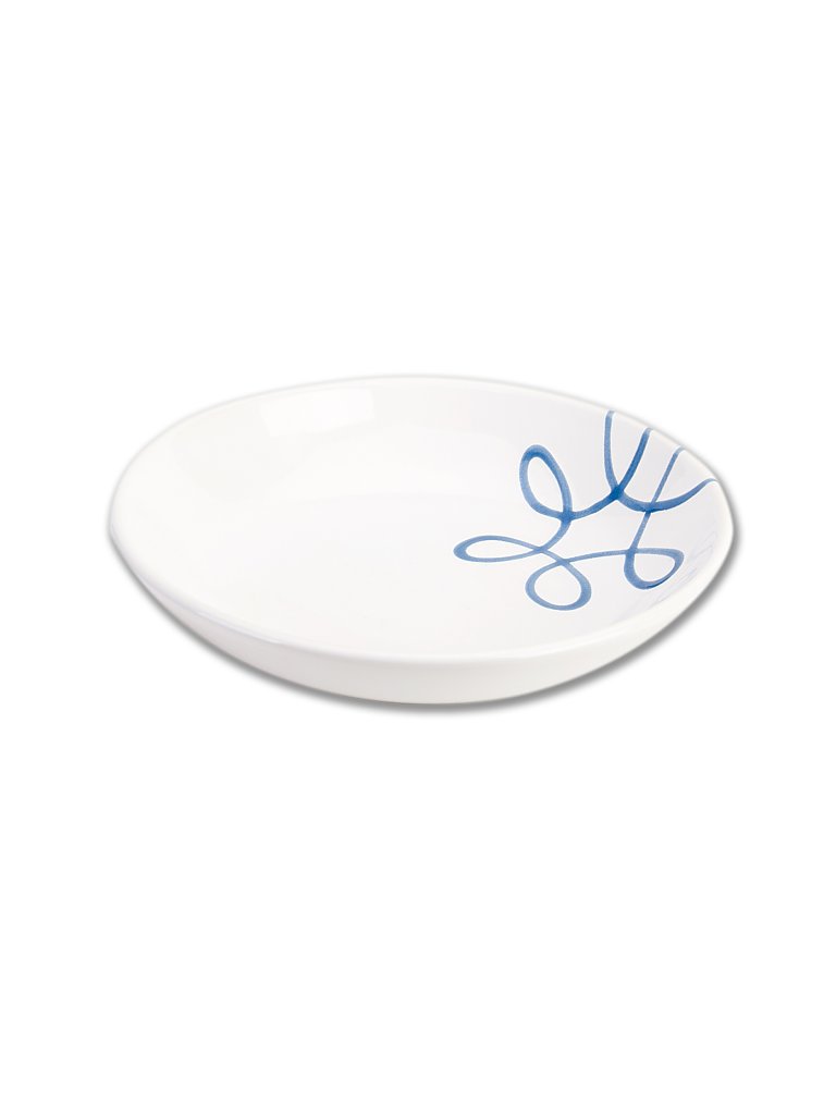 GMUNDNER KERAMIK Suppen-Teller 20cm Pur geflammt Blau blau