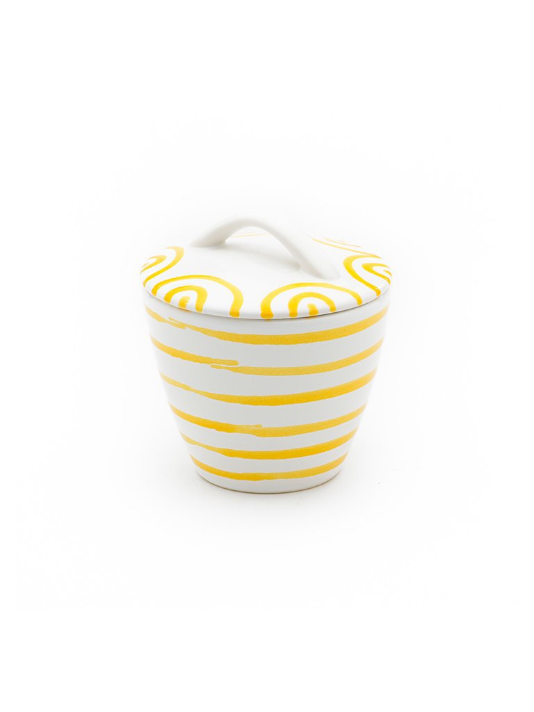 GMUNDNER KERAMIK Zuckerdose Gourmet 9cm Gelb Geflammt gelb