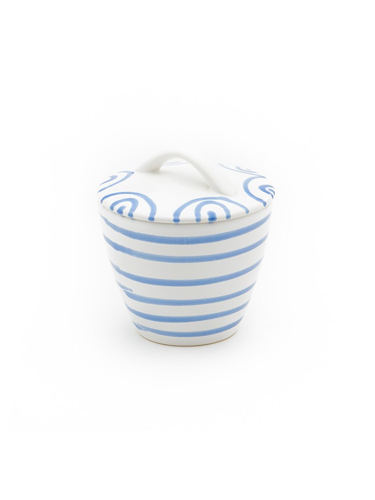 GMUNDNER KERAMIK Zuckerdose Gourmet 9cm Blau Geflammt blau