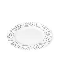 GMUNDNER KERAMIK | Fleischteller Gourmet "Rot Geflammt" 27cm | grau