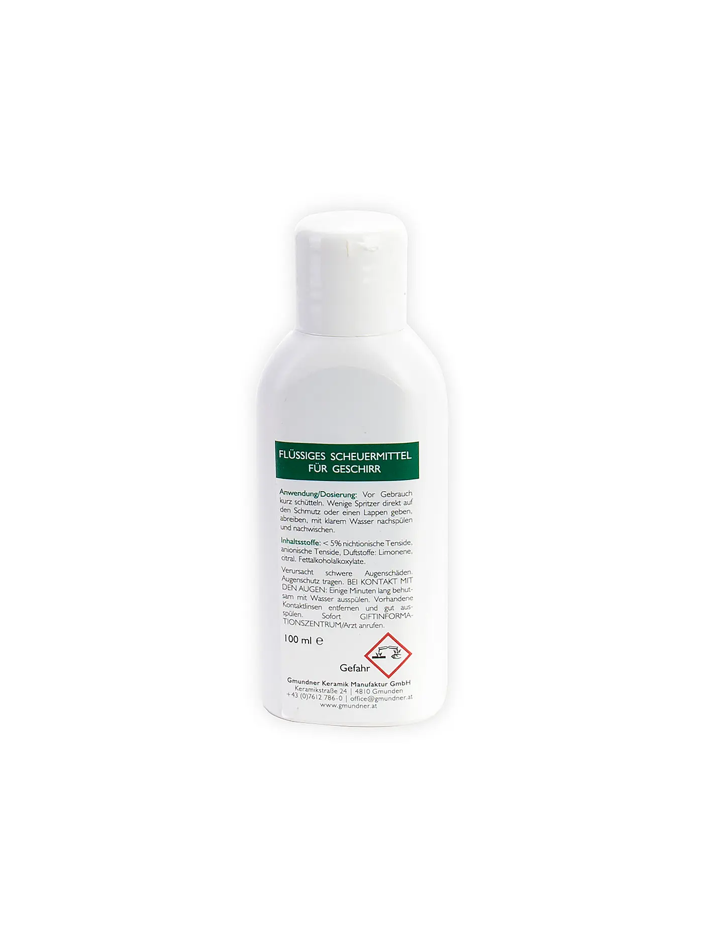 GMUNDNER KERAMIK | Geschirr Reiniger 100ml | weiss