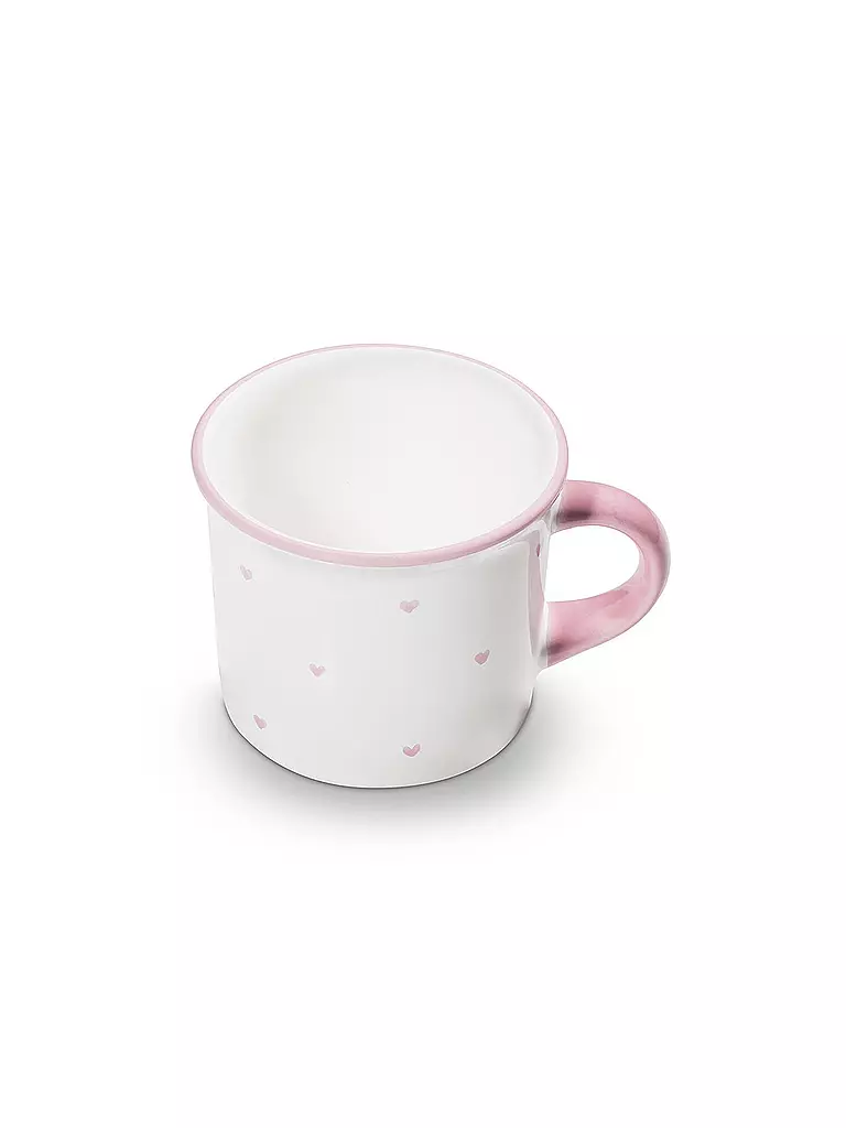 GMUNDNER KERAMIK | Kaffee-Tasse glatt "Herzerl Rosa" 0,24l | rosa