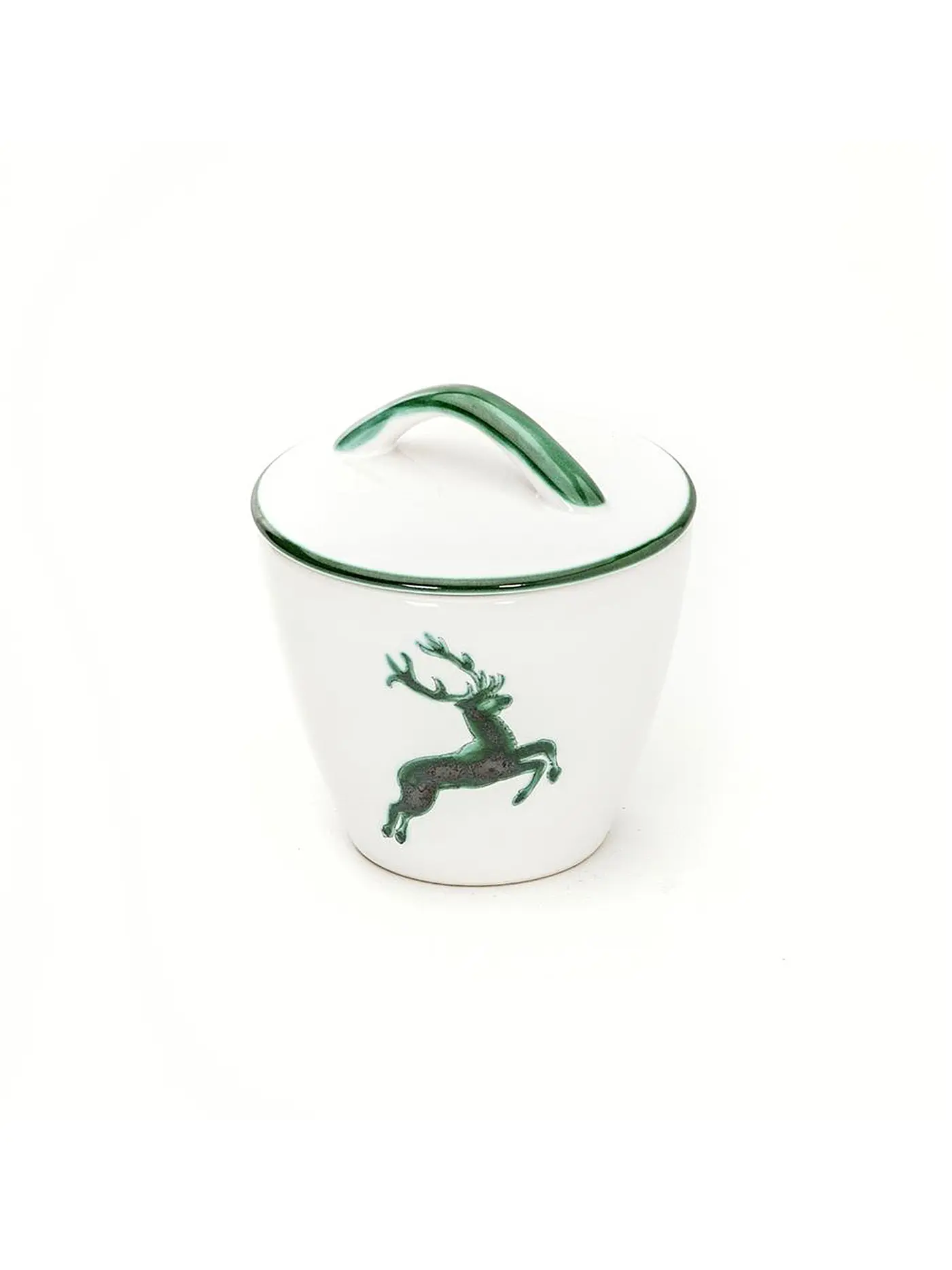 GMUNDNER KERAMIK | Zuckerdose Gourmet  "Grüner Hirsch" 9cm | grün