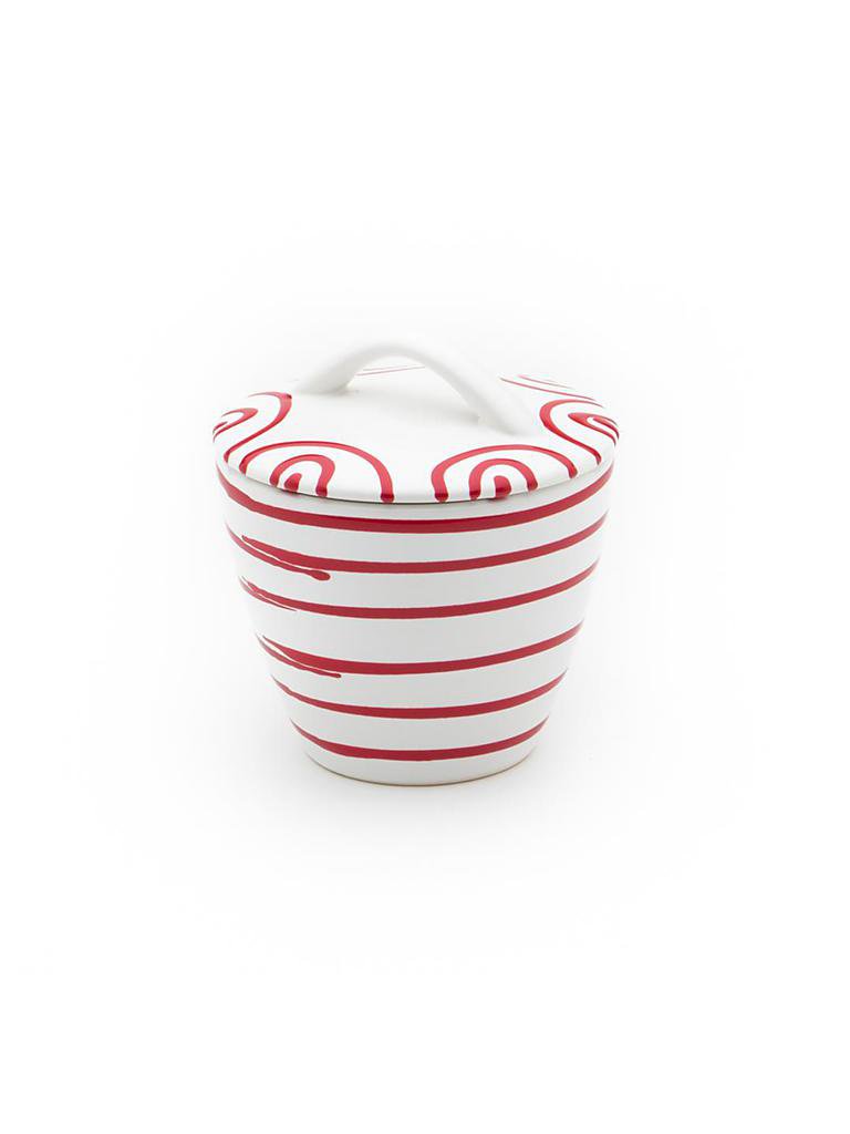 GMUNDNER KERAMIK | Zuckerdose Gourmet 9cm (rotgeflammt) | rot