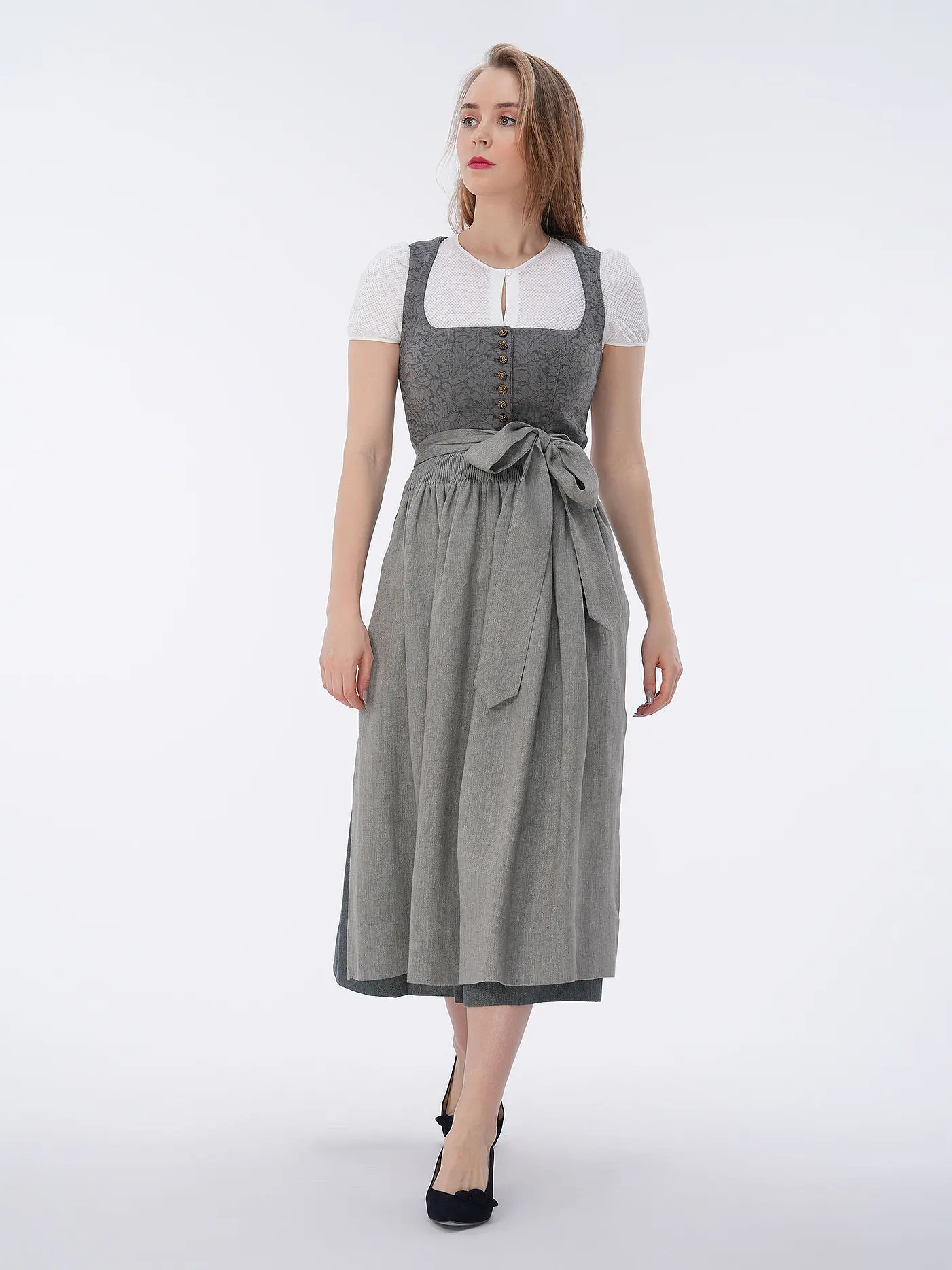 GOTTSEIDANK | Dirndl MONIKA 80cm | hellgrau