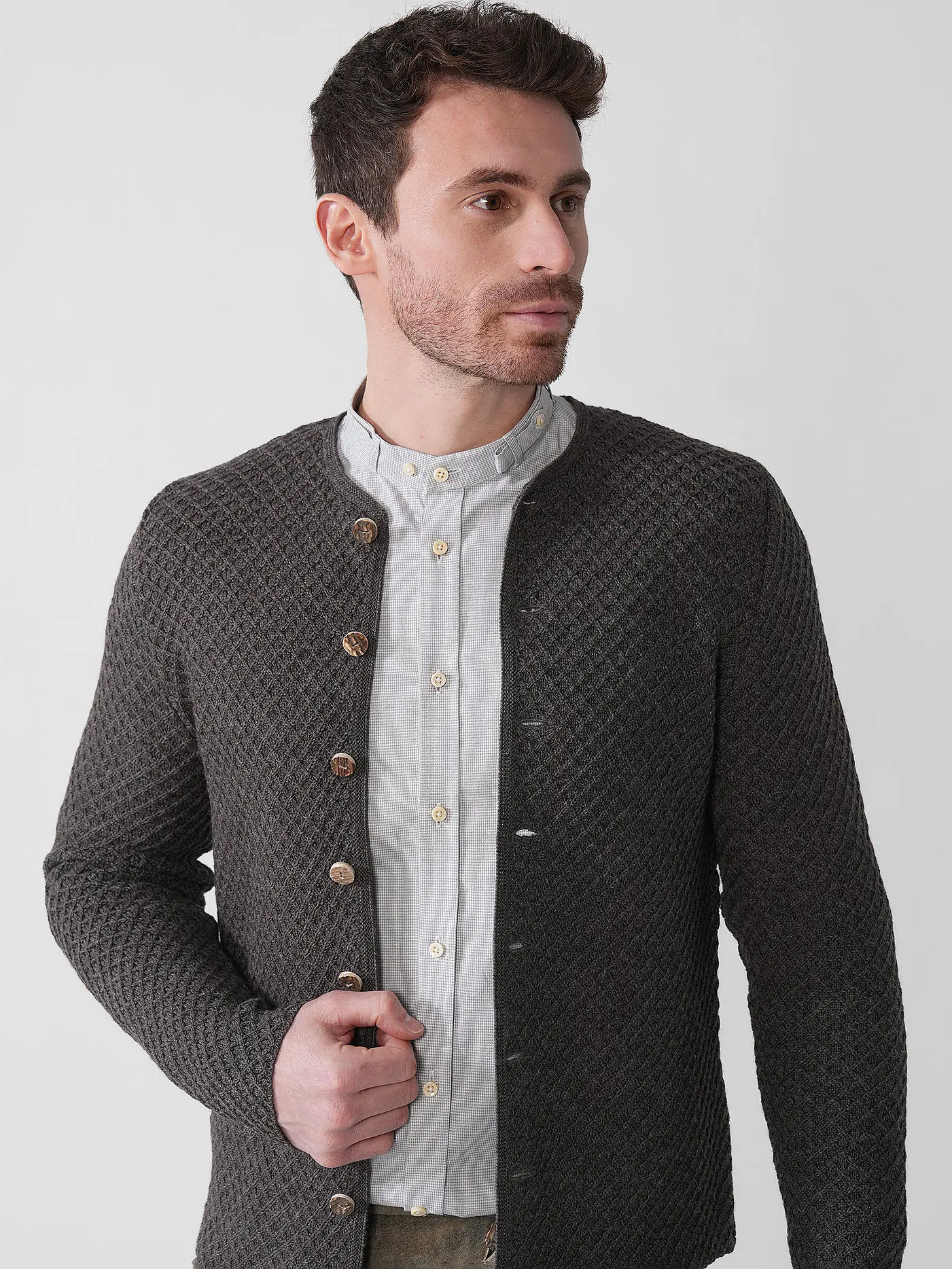 GOTTSEIDANK | Trachtenstrickjacke XAVER | blau