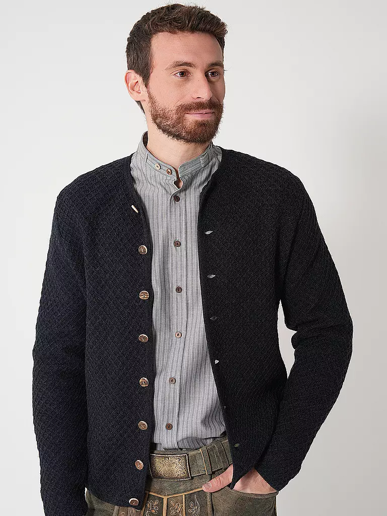 GOTTSEIDANK | Trachtenstrickjacke XAVER | blau