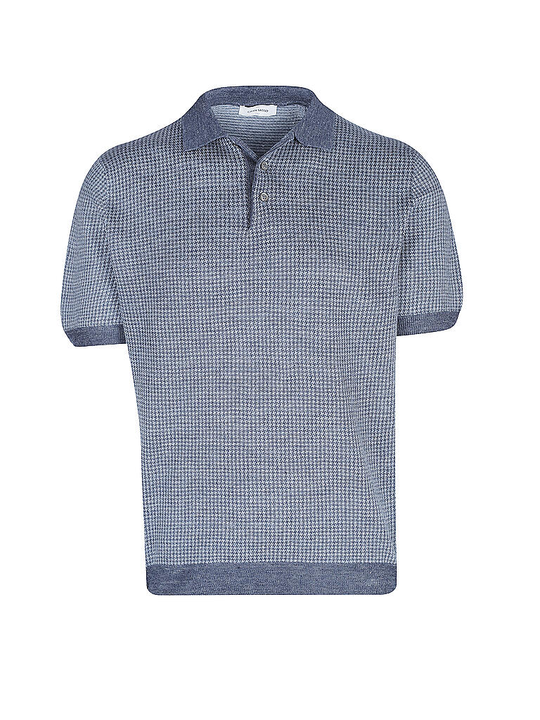 GRAN SASSO | Leinen Poloshirt  | blau