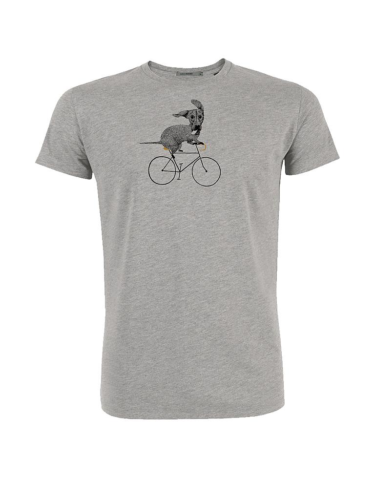GREENBOMB | T-Shirt "Hund Bike" | grau