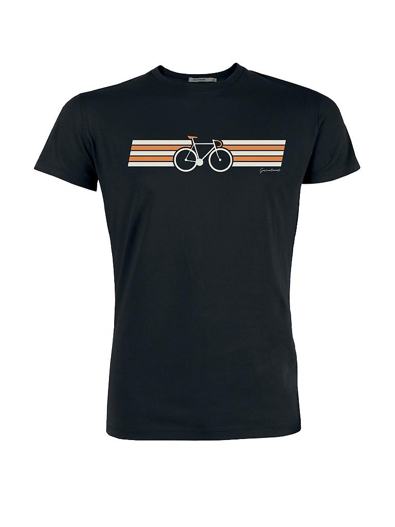GREENBOMB | T-Shirt "Mountainbike Stripe" | schwarz