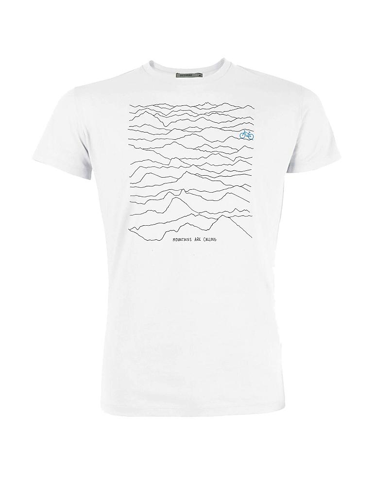 GREENBOMB | T-Shirt "Mountains Call" | weiß