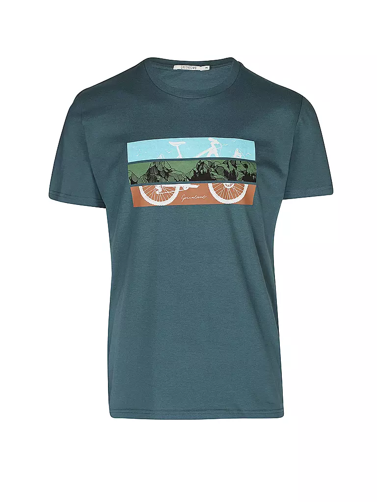 GREENBOMB | T-Shirt BIKE MOUNTAIN | blau