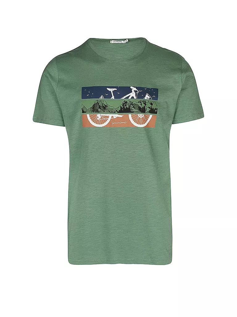 GREENBOMB | T-Shirt BIKE MOUNTAIN | grün