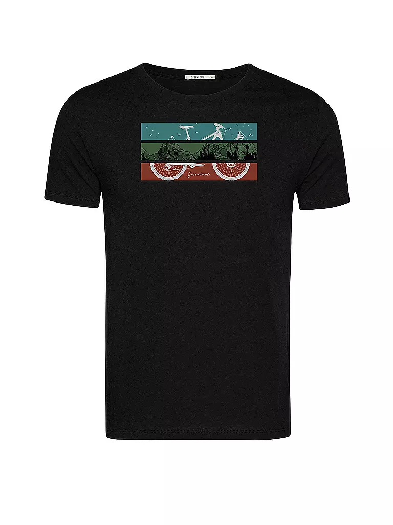 GREENBOMB | T-Shirt BIKE MOUNTAIN | schwarz