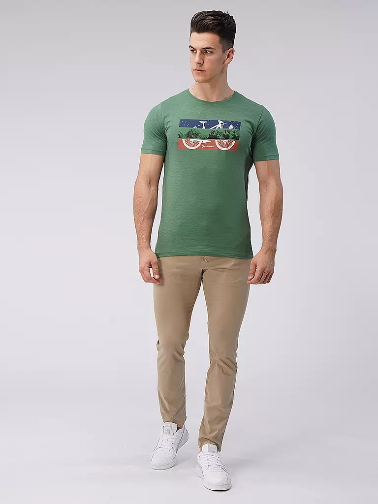 GREENBOMB | T-Shirt BIKE MOUNTAIN | grün