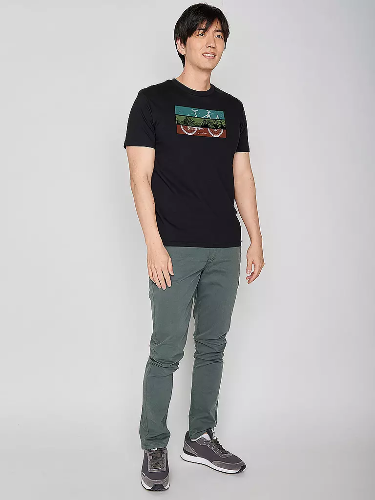 GREENBOMB | T-Shirt BIKE MOUNTAIN | schwarz