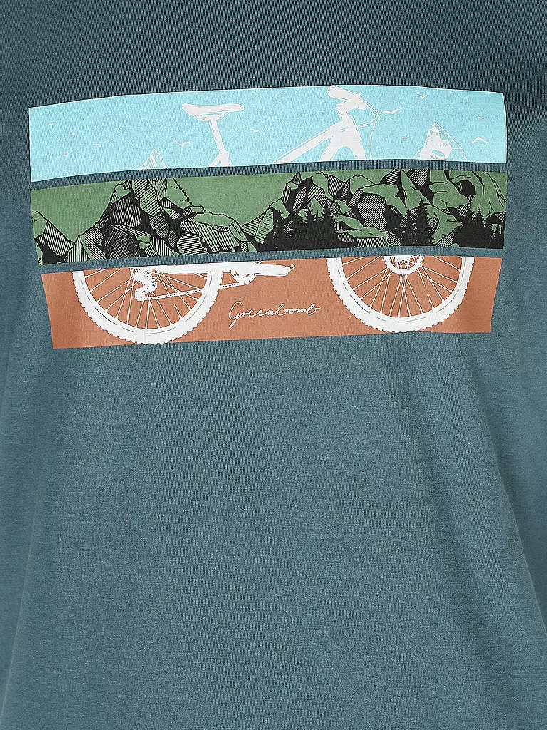 GREENBOMB | T-Shirt BIKE MOUNTAIN | blau