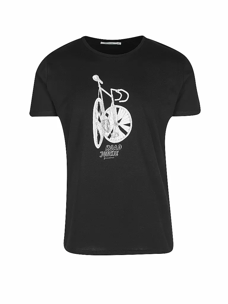 GREENBOMB | T-Shirt BIKE ROAD JUNKIE | schwarz