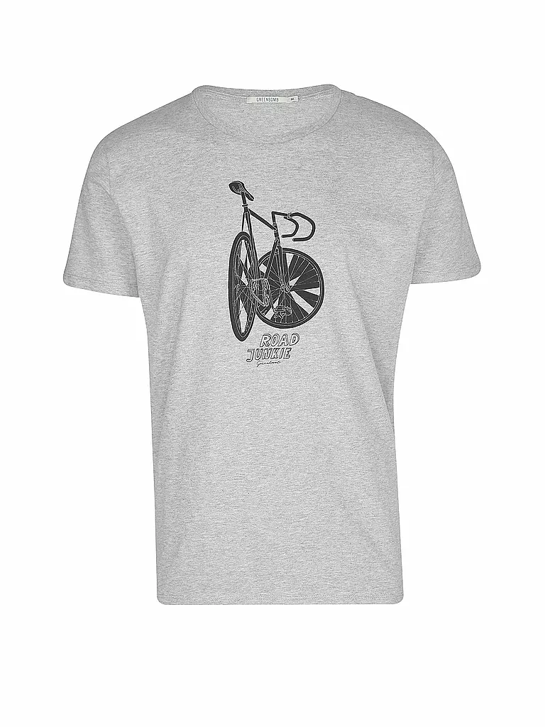 GREENBOMB | T-Shirt BIKE ROAD JUNKIE | grau