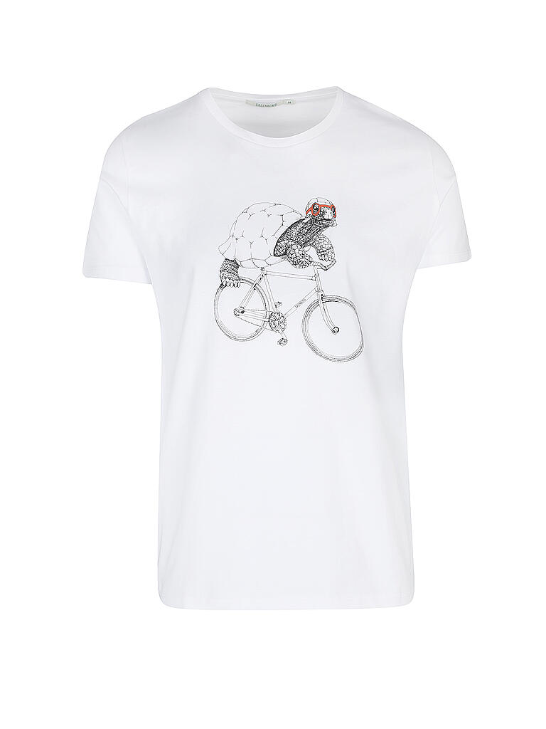 GREENBOMB | T-Shirt BIKE TURTLE | weiß