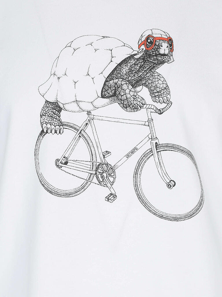GREENBOMB | T-Shirt BIKE TURTLE | weiß