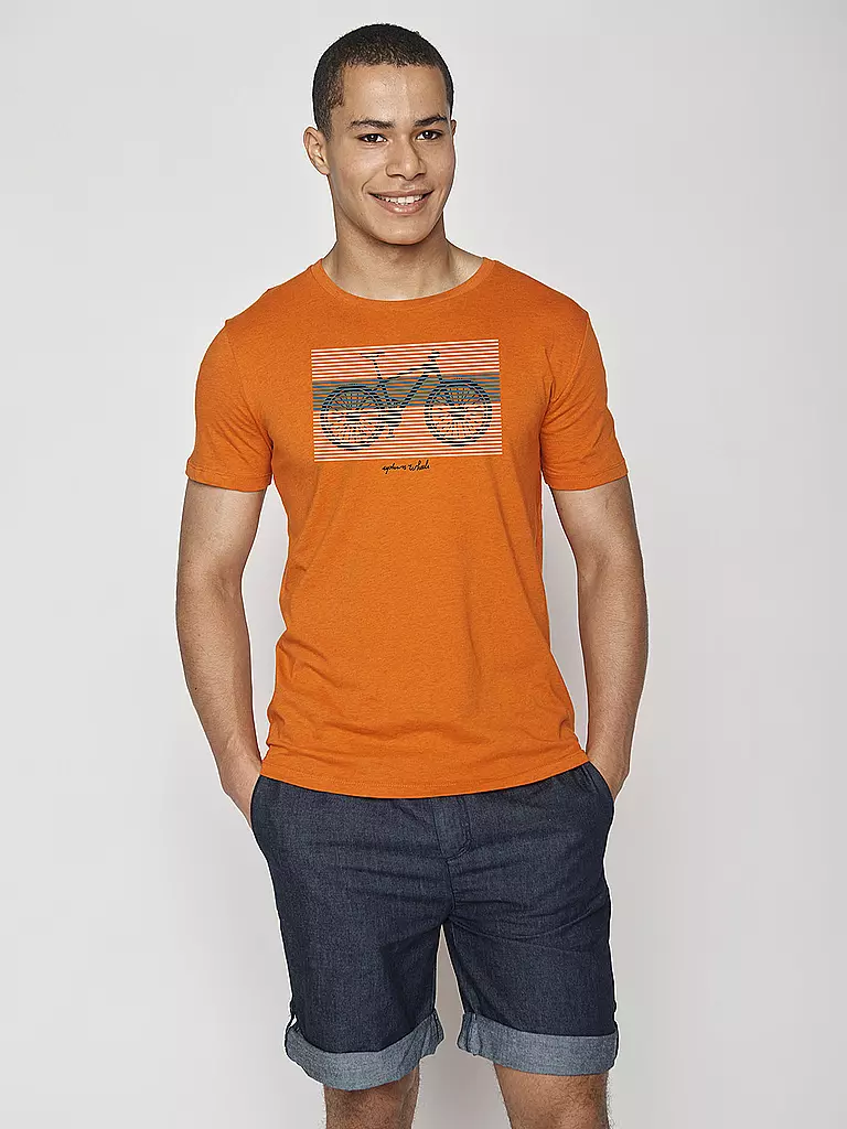 GREENBOMB | T-Shirt BIKE URBAN CYCLE GUIDE | orange