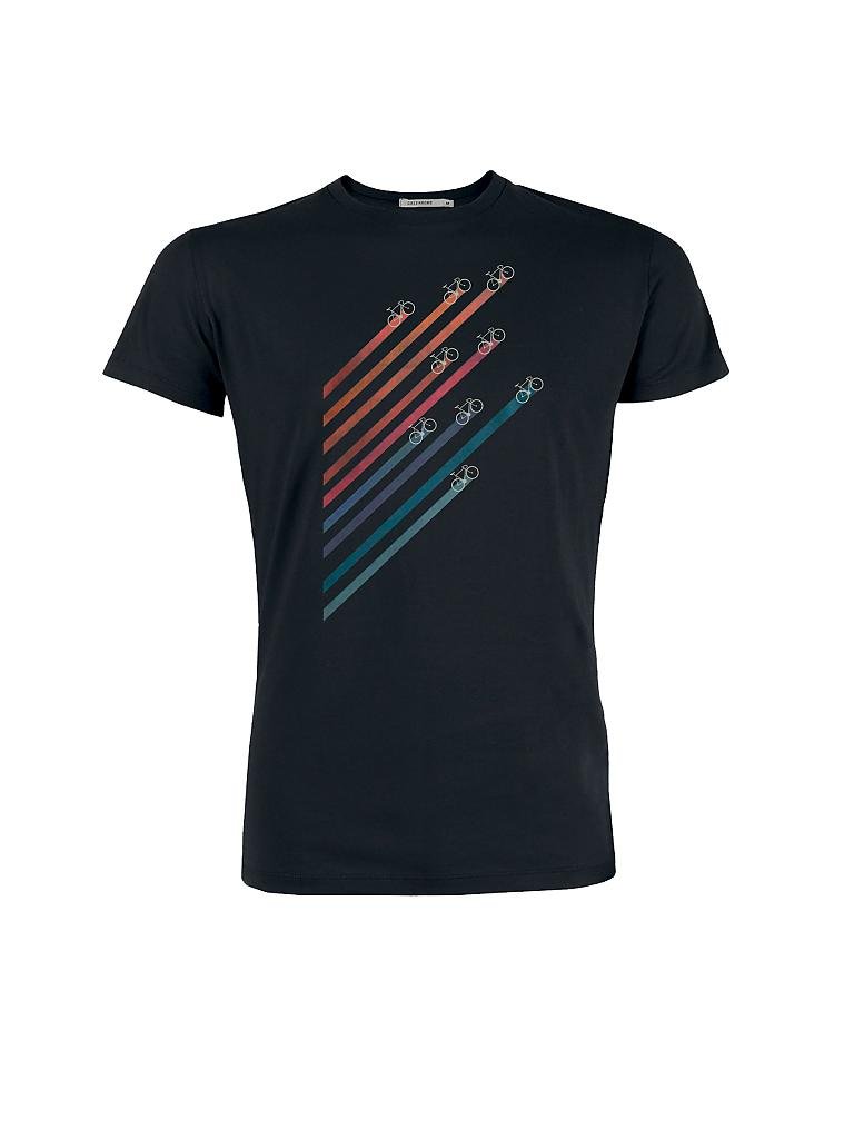 GREENBOMB | T-Shirt TRAIL STRIPES | schwarz