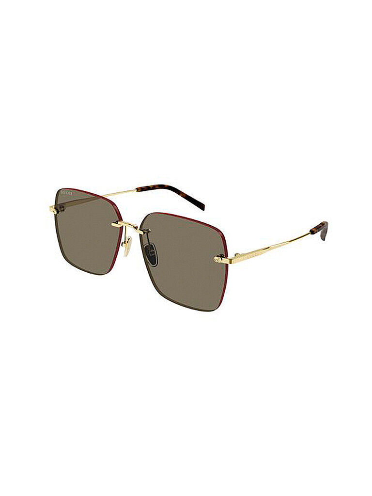 Gucci Damen Gucci GG1955SA 002 Sonnenbrillen Metall Gold Braun Quadratisch