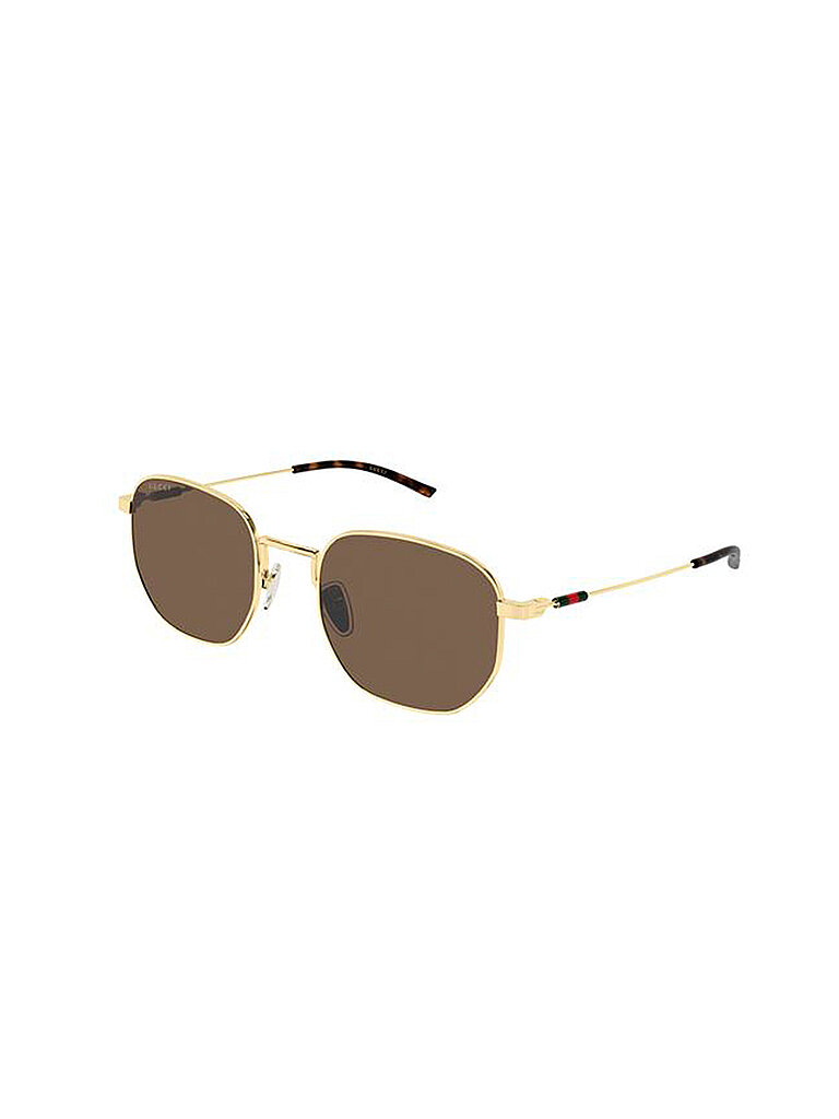 Gucci Herren Gucci GG2095S 004 Sonnenbrillen Metall Gold Braun Rund